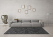 Machine Washable Persian Gray Traditional Rug in a Living Room,, wshtr1267gry