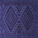 Square Persian Blue Traditional Rug, tr1267blu