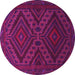 Round Persian Pink Traditional Rug, tr1267pnk