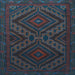 Square Machine Washable Persian Light Blue Traditional Rug, wshtr1267lblu