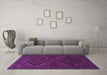 Machine Washable Persian Purple Traditional Area Rugs in a Living Room, wshtr1267pur