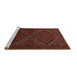 Sideview of Machine Washable Persian Brown Traditional Rug, wshtr1267brn