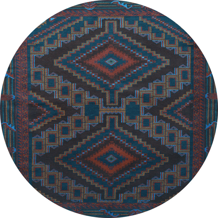 Round Machine Washable Persian Light Blue Traditional Rug, wshtr1267lblu