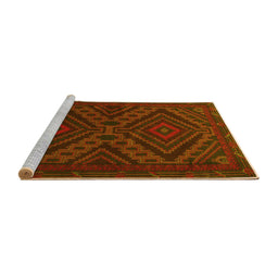 Sideview of Machine Washable Persian Yellow Traditional Rug, wshtr1267yw