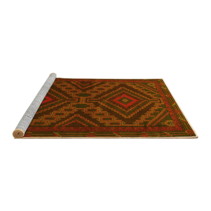 Sideview of Machine Washable Persian Yellow Traditional Rug, wshtr1267yw