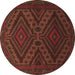 Round Machine Washable Persian Brown Traditional Rug, wshtr1267brn