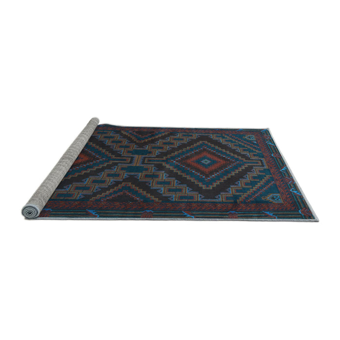 Sideview of Machine Washable Persian Light Blue Traditional Rug, wshtr1267lblu