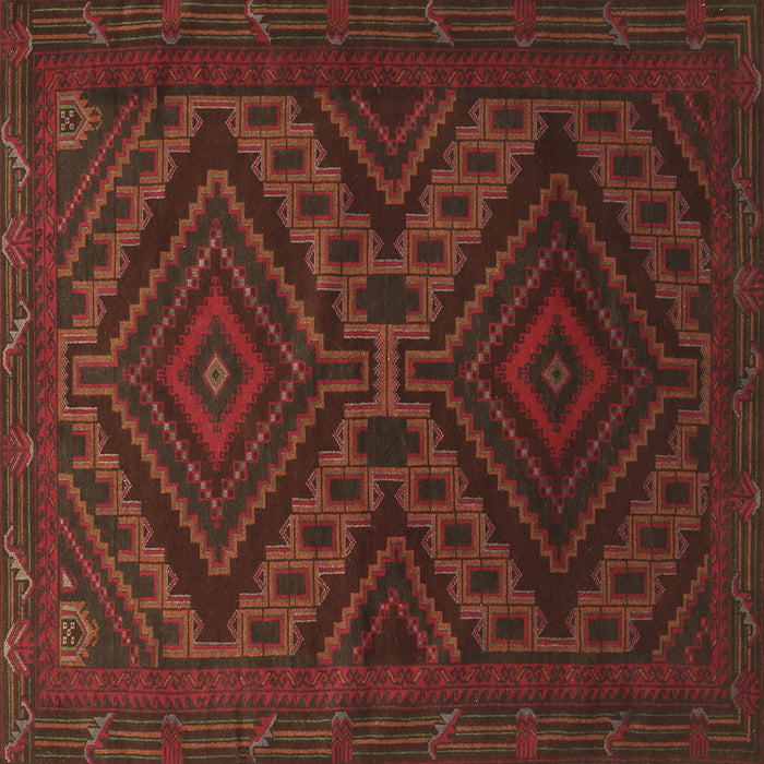 Square Persian Brown Traditional Rug, tr1267brn
