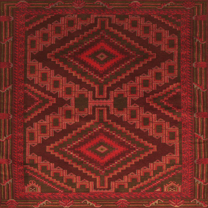 Round Machine Washable Persian Orange Traditional Area Rugs, wshtr1267org