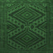 Square Persian Emerald Green Traditional Rug, tr1267emgrn