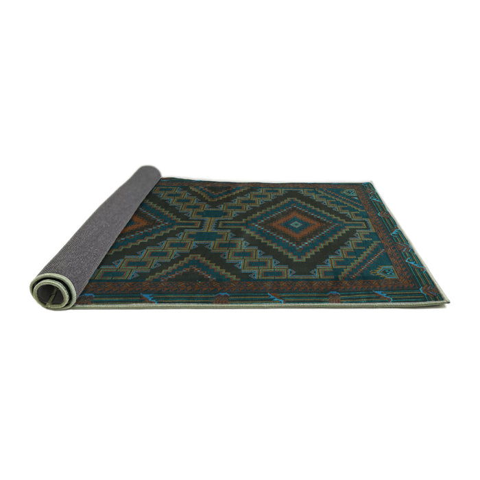 Sideview of Persian Turquoise Traditional Rug, tr1267turq
