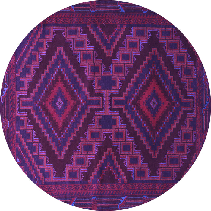 Round Persian Purple Traditional Rug, tr1267pur