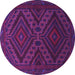 Round Persian Purple Traditional Rug, tr1267pur