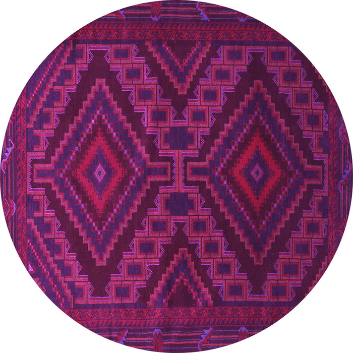 Round Machine Washable Persian Pink Traditional Rug, wshtr1267pnk