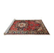 Sideview of Machine Washable Traditional Saffron Red Rug, wshtr1268