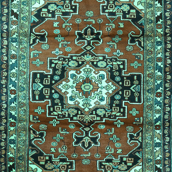 Medallion Turquoise Traditional Rug, tr1268turq