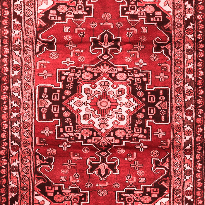 Machine Washable Medallion Red Traditional Rug, wshtr1268red