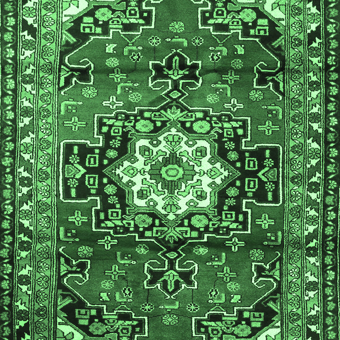 Machine Washable Medallion Emerald Green Traditional Area Rugs, wshtr1268emgrn
