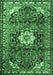 Medallion Emerald Green Traditional Rug, tr1268emgrn