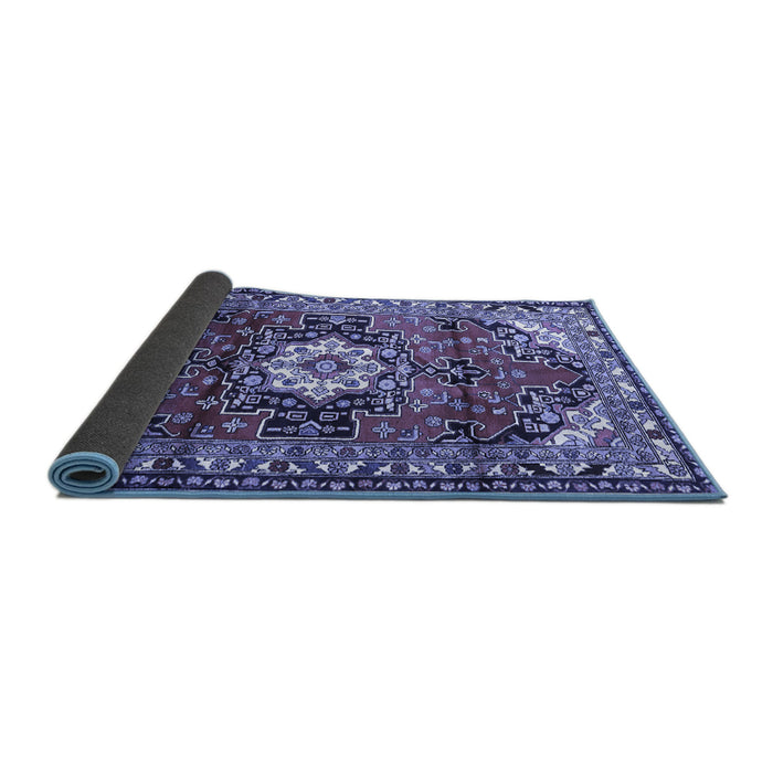Sideview of Medallion Blue Traditional Rug, tr1268blu
