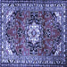 Square Medallion Blue Traditional Rug, tr1268blu