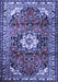 Medallion Blue Traditional Rug, tr1268blu