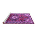 Sideview of Machine Washable Medallion Purple Traditional Area Rugs, wshtr1268pur