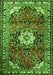 Medallion Green Traditional Rug, tr1268grn