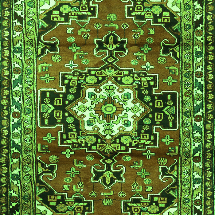Medallion Green Traditional Rug, tr1268grn