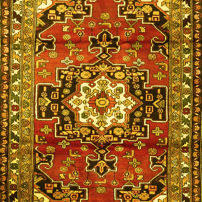 Medallion Yellow Traditional Rug, tr1268yw