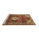 Sideview of Machine Washable Medallion Brown Traditional Rug, wshtr1268brn