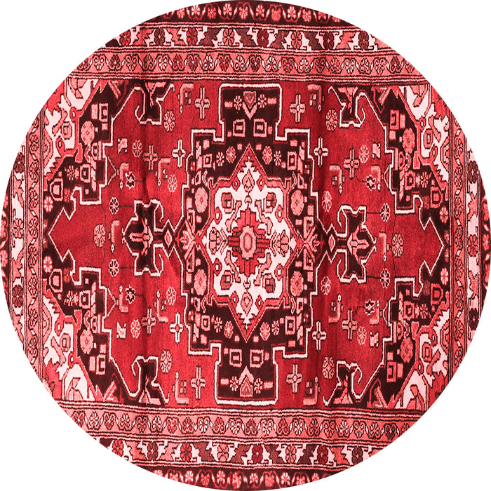 Machine Washable Medallion Red Traditional Rug, wshtr1268red