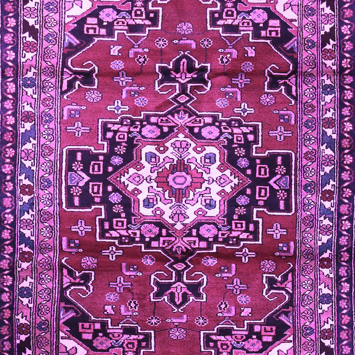 Machine Washable Medallion Purple Traditional Area Rugs, wshtr1268pur