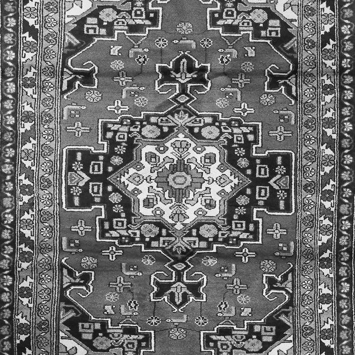 Serging Thickness of Machine Washable Medallion Gray Traditional Rug, wshtr1268gry