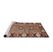 Sideview of Machine Washable Traditional Sand Brown Rug, wshtr1269