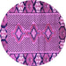 Round Persian Purple Traditional Rug, tr1269pur