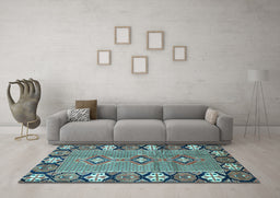 Machine Washable Persian Light Blue Traditional Rug in a Living Room, wshtr1269lblu