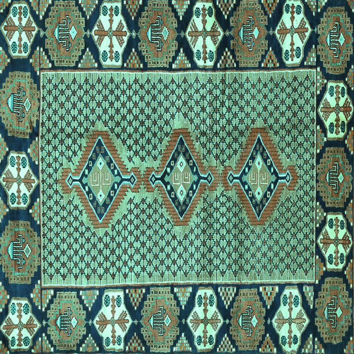 Square Machine Washable Persian Turquoise Traditional Area Rugs, wshtr1269turq