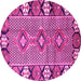 Round Persian Pink Traditional Rug, tr1269pnk