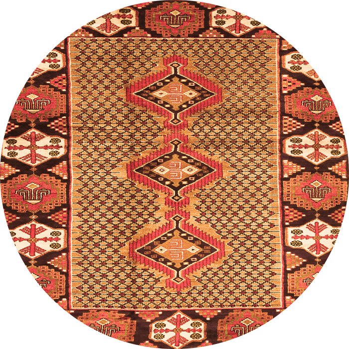 Square Persian Orange Traditional Rug, tr1269org