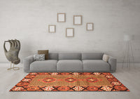 Machine Washable Persian Orange Traditional Rug, wshtr1269org