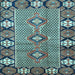 Square Machine Washable Persian Light Blue Traditional Rug, wshtr1269lblu