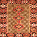 Round Machine Washable Persian Orange Traditional Area Rugs, wshtr1269org