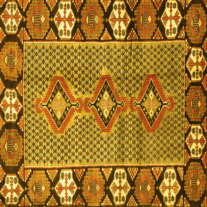 Square Machine Washable Persian Yellow Traditional Rug, wshtr1269yw