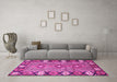 Machine Washable Persian Pink Traditional Rug in a Living Room, wshtr1269pnk