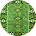 Square Persian Green Traditional Rug, tr1269grn
