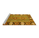 Sideview of Machine Washable Persian Yellow Traditional Rug, wshtr1269yw