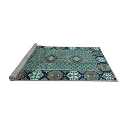 Sideview of Machine Washable Persian Light Blue Traditional Rug, wshtr1269lblu