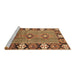 Sideview of Machine Washable Persian Brown Traditional Rug, wshtr1269brn