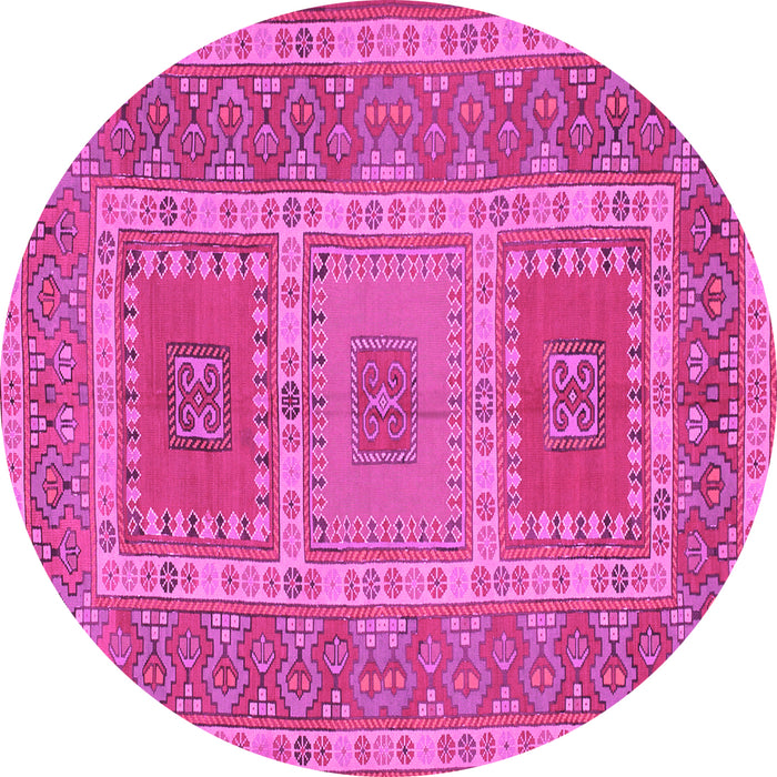 Round Persian Pink Traditional Rug, tr126pnk